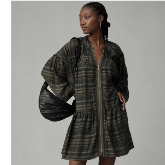 Anthropologie Dresses & Skirts - NWT Anthropologie Long-Sleeve Zip-Front Mini Dress XS/Oversized